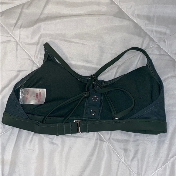 SOLD olive green bikini top w buttons - Picture 2 of 4